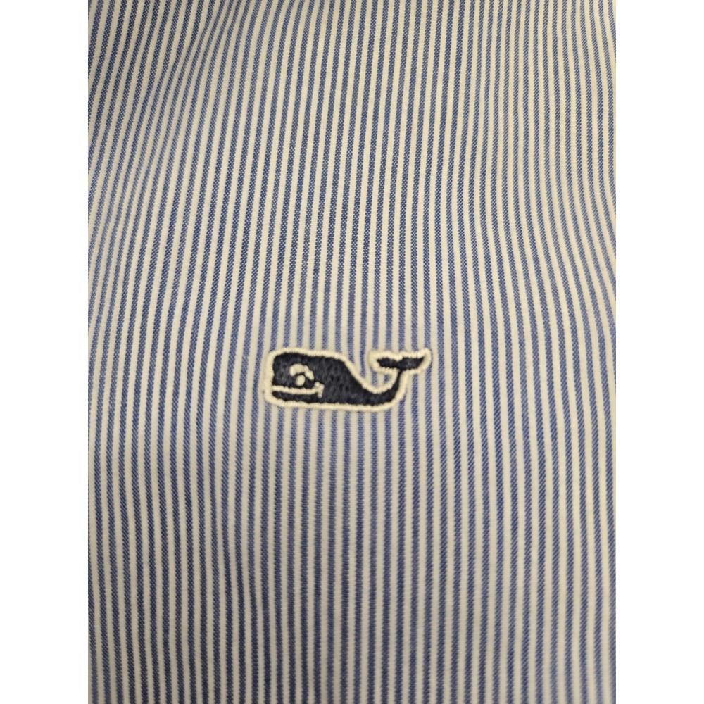 Vineyard Vines Button Down Shirt Youth Medium Blue Whale Plaid Long Sleeve Boys - Picture 4 of 5